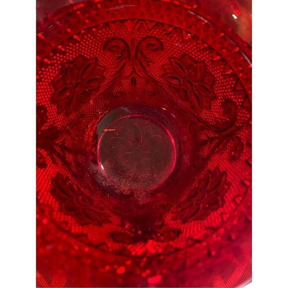 Tiara Indiana Glass Ruby Sandwich Creamer Bowl - Picture 7 of 8
